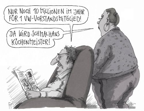 Cartoon: schmalhans (medium) by Andreas Prüstel tagged vw,vorstandsgehälter,schmalhans,cartoon,karikatur,andreas,pruestel,vw,vorstandsgehälter,schmalhans,cartoon,karikatur,andreas,pruestel