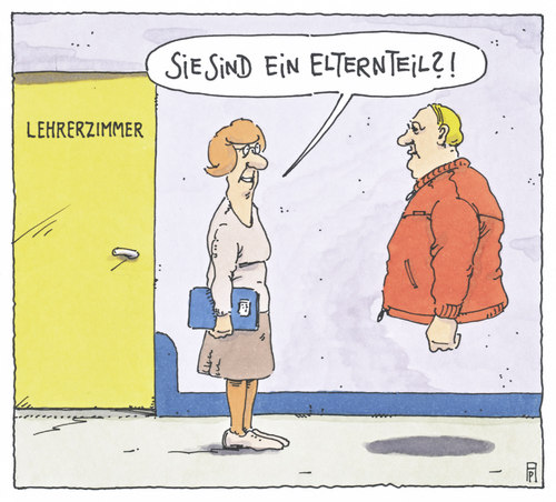 Cartoon: schulbesuch (medium) by Andreas Prüstel tagged schule,lehrer,schülereltern,elternteil,lehrerzimmer,schule,lehrer,schülereltern,elternteil,lehrerzimmer