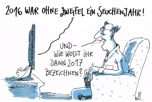 Cartoon: seuchenjahr (medium) by Andreas Prüstel tagged zweitausendsechszehn,seuchenjahr,kriege,terror,aussicht,zweitausendsiebzehn,cartoon,karikatur,andreas,pruestel,zweitausendsechszehn,seuchenjahr,kriege,terror,aussicht,zweitausendsiebzehn,cartoon,karikatur,andreas,pruestel