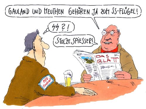 Cartoon: ss (medium) by Andreas Prüstel tagged afd,rechtsnationaler,flügel,gauland,meuthen,spießer,stolz,ss,cartoon,karikatur,andreas,pruestel,afd,rechtsnationaler,flügel,gauland,meuthen,spießer,stolz,ss,cartoon,karikatur,andreas,pruestel