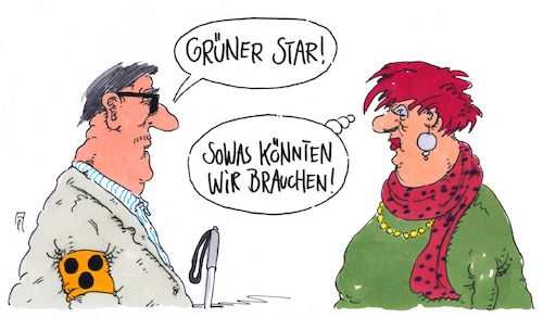 Cartoon: starmangel (medium) by Andreas Prüstel tagged grüne,umfragewerte,bundestagswahl,führungspersonen,cartoon,karikatur,andreas,pruestel,grüne,umfragewerte,bundestagswahl,führungspersonen,cartoon,karikatur,andreas,pruestel