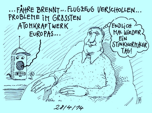 Cartoon: stinknormaler tag (medium) by Andreas Prüstel tagged news,nachrichten,normalität,stinknormal,radio,cartoon,karikatur,andreas,pruestel,news,nachrichten,normalität,stinknormal,radio,cartoon,karikatur,andreas,pruestel