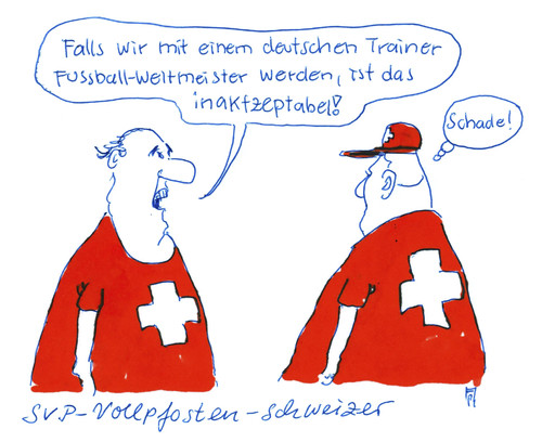 Cartoon: SVP-Schweizer (medium) by Andreas Prüstel tagged schweiz,referendum,einwanderungsbeschränkungen,zuwanderung,svp,fußball,schweizer,nationalmannschft,trainer,ottmar,hitzfeld,cartoon,karikatur,andreas,pruestel,schweiz,referendum,einwanderungsbeschränkungen,zuwanderung,svp,fußball,schweizer,nationalmannschft,trainer,ottmar,hitzfeld,cartoon,karikatur,andreas,pruestel