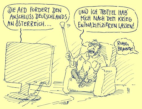 Cartoon: trottel (medium) by Andreas Prüstel tagged österreich,nationalratswahl,fpö,övp,rechtsruck,rechtsradikale,anschluß,deutschland,afd,entnazifizierung,cartoon,karikatur,andreas,pruestel,österreich,nationalratswahl,fpö,övp,rechtsruck,rechtsradikale,anschluß,deutschland,afd,entnazifizierung,cartoon,karikatur,andreas,pruestel