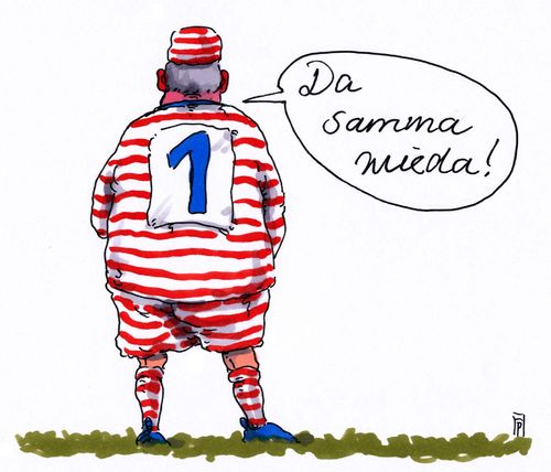 Cartoon: uli is back! (medium) by Andreas Prüstel tagged uli,hoeneß,fc,bayern,münchen,präsidentschaft,cartoon,karikatur,andreas,pruestel,uli,hoeneß,fc,bayern,münchen,präsidentschaft,cartoon,karikatur,andreas,pruestel