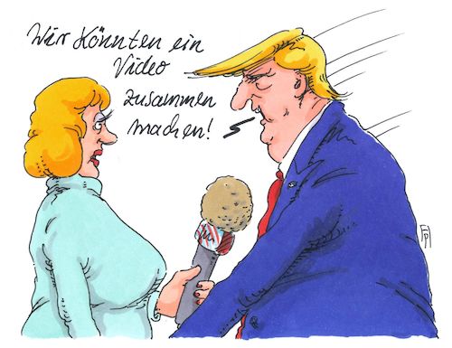 Cartoon: video-donald (medium) by Andreas Prüstel tagged usa,trump,medien,cnn,wrestling,video,twitter,cartoon,karikatur,andreas,pruestel,usa,trump,medien,cnn,wrestling,video,twitter,cartoon,karikatur,andreas,pruestel