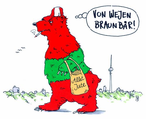 Cartoon: wahlbär (medium) by Andreas Prüstel tagged berlin,wahl,koalition,spd,grüne,linke,berliner,bär,braunbär,cartoon,karikatur,andreas,pruestel,berlin,wahl,koalition,spd,grüne,linke,berliner,bär,braunbär,cartoon,karikatur,andreas,pruestel