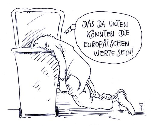 Cartoon: werte (medium) by Andreas Prüstel tagged europa,europäische,werte,wertegemeinschaft,flüchtlingspolitik,eu,cartoon,karikatur,andreas,pruestel,europa,europäische,werte,wertegemeinschaft,flüchtlingspolitik,eu,cartoon,karikatur,andreas,pruestel