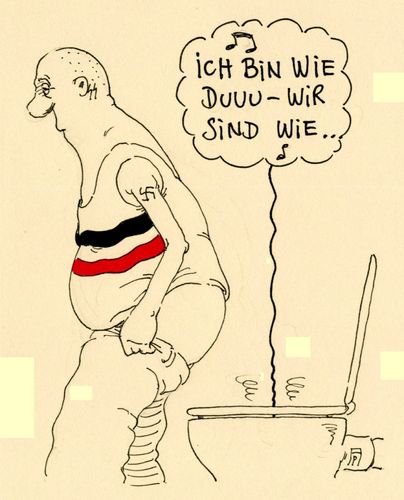 Cartoon: wie du (medium) by Andreas Prüstel tagged rechtsradikal,neonazi,klo,wc,scheiße,schlager,stuhlgang,cartoon,karikatur,andreas,pruestel,rechtsradikal,neonazi,klo,wc,scheiße,schlager,stuhlgang,cartoon,karikatur,andreas,pruestel