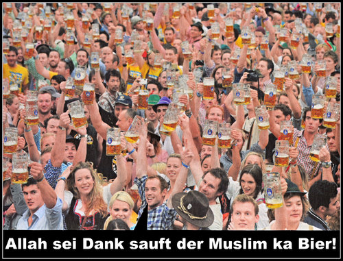 Cartoon: wiesn (medium) by Andreas Prüstel tagged oktoberfest,wiesn,münchen,bier,islam,muslime,cartoon,collage,andreas,pruestel