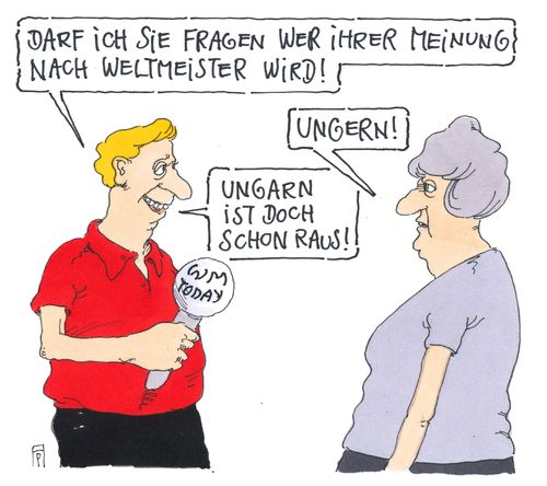 Cartoon: wm today (medium) by Andreas Prüstel tagged fußballweltmeisterschaft,brasilien,weltmeister,umfrage,ungarn,cartoon,karikatur,andreas,pruestel,fußballweltmeisterschaft,brasilien,weltmeister,umfrage,ungarn,cartoon,karikatur,andreas,pruestel