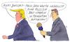 Cartoon: sohnemann (small) by Andreas Prüstel tagged usa trump sohn russlandkontakte wahlkampf ermittler russisch brot manhattan cartoon karikatur andreas pruestel