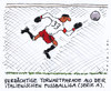 Cartoon: verdächtig (small) by Andreas Prüstel tagged italien fußball faschismus neofaschismus torwart torwartparade hakenkreuz