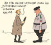 Cartoon: von der leyen (small) by Andreas Prüstel tagged verteidigungsministerin,ursula,von,der,leyen,orden,ordensverleihung,auszeichnung,bundeswehr,mutterkreuz,cartoon,karikatur,andreas,pruestel