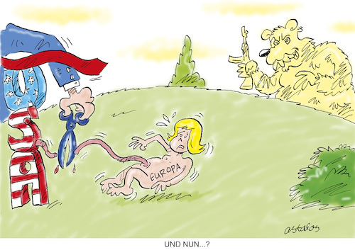 Cartoon: Abnabelung (medium) by astaltoons tagged europa,nato,usa,bündnisse,europa,nato,usa,bündnisse