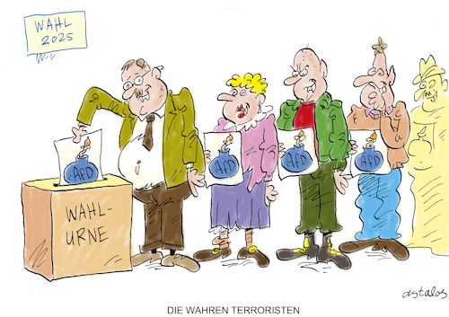 Cartoon: Terroristen (medium) by astaltoons tagged wahl,afd,wahl,afd