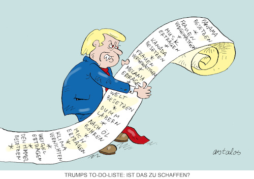 Cartoon: To-Do-Liste (medium) by astaltoons tagged trump,trump