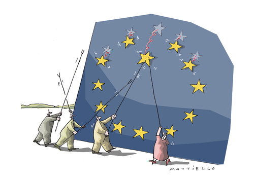 Cartoon: Stützmassnahmen (medium) by Mattiello tagged eu,griechenland,spanien,irland,portugal,italien,schuldenberg,eu,griechenland,spanien,irland,portugal,italien,schuldenberg,krise,finanzkrise,wirtschaftskrise,finazen,europa,euro