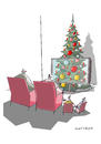 Cartoon: Weihnachten (small) by Mattiello tagged weihnachten tannenbaum tv familie heiligabend
