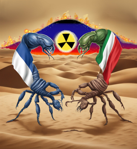 Cartoon: deadly desert (medium) by ab tagged middle,east,israel,iran,war,dead