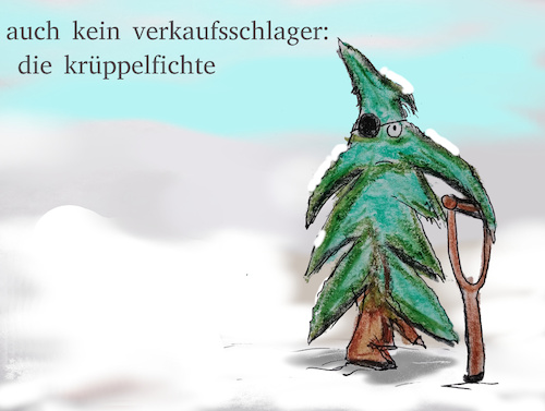 Cartoon: letzte chance (medium) by ab tagged weihnachten,baum,markt,verkauf,tannanbaum