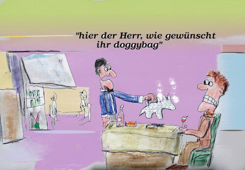 Cartoon: restaurantbesuch (medium) by ab tagged restaurant,essen,gast,ober