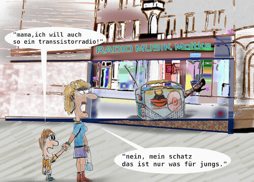 Cartoon: wirre wünsche (medium) by ab tagged mädchen,junge,frau,mann,geschlecht,trans,gender,woke,olympia,radio