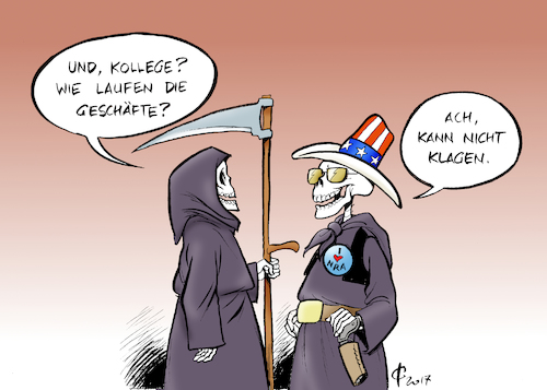 Cartoon: American way of... (medium) by Paolo Calleri tagged usa,konzert,las,vegas,todesschuetze,paddock,amok,amokschuetze,hotelzimmer,waffen,waffenlobby,nra,waffenverbot,waffengesetz,waffenrecht,karikatur,cartoon,paolo,calleri,usa,konzert,las,vegas,todesschuetze,paddock,amok,amokschuetze,hotelzimmer,waffen,waffenlobby,nra,waffenverbot,waffengesetz,waffenrecht,karikatur,cartoon,paolo,calleri