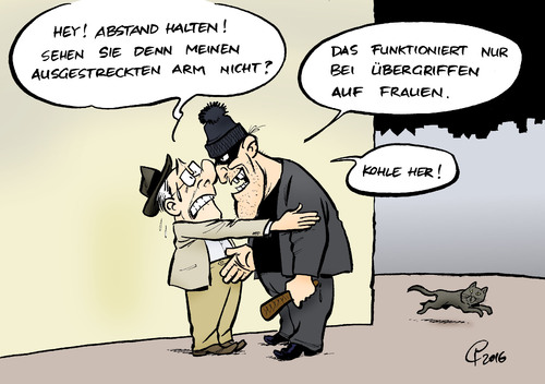 Cartoon: Armlänge (medium) by Paolo Calleri tagged deutschland,koeln,silvester,silvesternacht,ob,oberbuergermeisterin,henriette,reker,uebergriffe,frauen,hauptbahnhof,ratschlag,shitstorm,armlaenge,abstand,fremde,kriminelle,angriffe,verhalten,karikatur,cartoon,paolo,calleri,deutschland,koeln,silvester,silvesternacht,ob,oberbuergermeisterin,henriette,reker,uebergriffe,frauen,hauptbahnhof,ratschlag,shitstorm,armlaenge,abstand,fremde,kriminelle,angriffe,verhalten,karikatur,cartoon,paolo,calleri