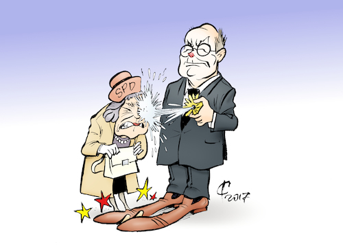 Cartoon: Comedy-Peer (medium) by Paolo Calleri tagged deutschland,parteien,bundestagswahl,wahlen,spd,sozialdemokraten,kanzlerkandidat,martin,schulz,peer,steinbrueck,comedy,interview,parteikollegen,umfragewerte,kraenkungen,laesterei,karikatur,cartoon,paolo,calleri,deutschland,parteien,bundestagswahl,wahlen,spd,sozialdemokraten,kanzlerkandidat,martin,schulz,peer,steinbrueck,comedy,interview,parteikollegen,umfragewerte,kraenkungen,laesterei,karikatur,cartoon,paolo,calleri