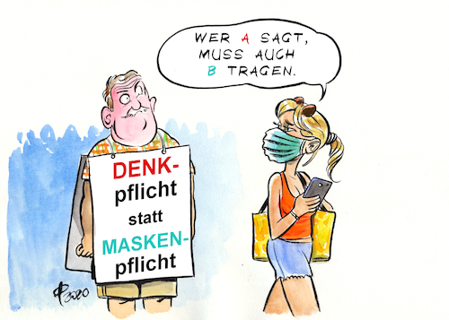 Cartoon: Denkpflicht (medium) by Paolo Calleri tagged welt,deutschland,corona,covid,19,infektionen,neuinfektionen,demonstrationen,proteste,maskenverweigerer,maskenpflicht,coronaleugner,solidarität,risikogruppen,gesundheit,zweite,welle,lockdown,wirtschaft,arbeit,leben,schule,gesellschaft,karikatur,cartoon,paolo,calleri,welt,deutschland,corona,covid,19,infektionen,neuinfektionen,demonstrationen,proteste,maskenverweigerer,maskenpflicht,coronaleugner,solidarität,risikogruppen,gesundheit,zweite,welle,lockdown,wirtschaft,arbeit,leben,schule,gesellschaft,karikatur,cartoon,paolo,calleri