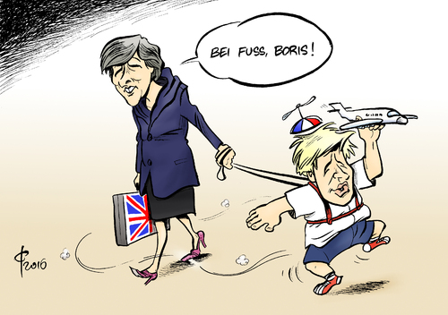 Cartoon: Die Zähmung (medium) by Paolo Calleri tagged eu,grosbritannien,premierministerin,theresa,may,ernennung,boris,johnson,brexiteer,brexit,befuerworter,aussenminister,aussenministerium,ausstieg,europa,union,karikatur,cartoon,paolo,calleri,eu,grosbritannien,premierministerin,theresa,may,ernennung,boris,johnson,brexiteer,brexit,befuerworter,aussenminister,aussenministerium,ausstieg,europa,union,karikatur,cartoon,paolo,calleri