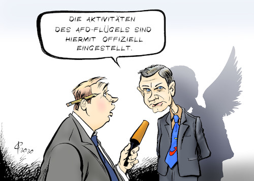 Cartoon: Flügel-Auflösung (medium) by Paolo Calleri tagged deutschland,bjoern,hoecke,afd,alternative,fluegel,kalbitz,aufloesung,partei,rechte,rechtspopulismus,nationalismus,voelkisch,taeuschungsmanoever,karikatur,cartoon,paolo,calleri,deutschland,bjoern,hoecke,afd,alternative,fluegel,kalbitz,aufloesung,partei,rechte,rechtspopulismus,nationalismus,voelkisch,taeuschungsmanoever,karikatur,cartoon,paolo,calleri