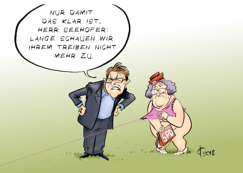 Cartoon: Geduldsfaden (medium) by Paolo Calleri tagged deutschland,politik,bundesregierung,spd,parteivize,ralf,stegner,union,cdu,csu,grose,koalition,groko,krise,fall,causa,maasen,rechtspopulismus,hetzjagd,chemnitz,befoerderung,verfassungsschutz,verfassungsschutzpraesident,staatsekretaer,bundesinnenministerium,politikverdrossenheit,glaubwuerdigkeit,karikatur,cartoon,paolo,calleri,deutschland,politik,bundesregierung,spd,parteivize,ralf,stegner,union,cdu,csu,grose,koalition,groko,krise,fall,causa,maasen,rechtspopulismus,hetzjagd,chemnitz,befoerderung,verfassungsschutz,verfassungsschutzpraesident,staatsekretaer,bundesinnenministerium,politikverdrossenheit,glaubwuerdigkeit,karikatur,cartoon,paolo,calleri