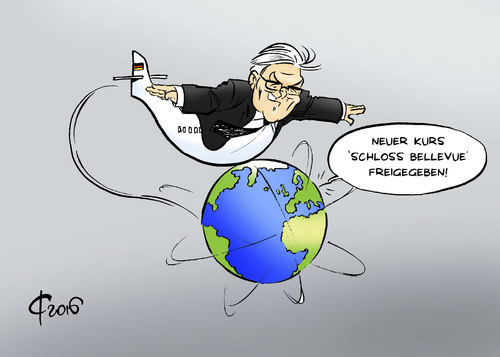 Cartoon: Kursfreigabe (medium) by Paolo Calleri tagged deutschland,bundespraesident,nachfolger,kandidaten,spd,union,frank,walter,steinmeier,bundesaussenminister,karikatur,cartoon,paolo,deutschland,bundespraesident,nachfolger,kandidaten,spd,union,frank,walter,steinmeier,bundesaussenminister,karikatur,cartoon,paolo