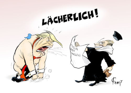 Cartoon: Lächerlich (medium) by Paolo Calleri tagged usa,regierung,donald,trump,praesident,erlass,dekrete,einreise,verbot,stopp,muslime,laender,bundesrichter,gericht,aufhebung,blockade,werte,amerika,fluechtlinge,einwanderer,einwanderung,freiheit,justiz,twitter,nachrichten,karikatur,cartoon,paolo,calleri,usa,regierung,donald,trump,praesident,erlass,dekrete,einreise,verbot,stopp,muslime,laender,bundesrichter,gericht,aufhebung,blockade,werte,amerika,fluechtlinge,einwanderer,einwanderung,freiheit,justiz,twitter,nachrichten,karikatur,cartoon,paolo,calleri