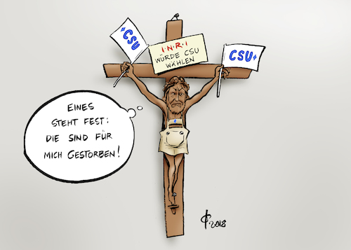 Cartoon: Landtagswahlkampf (medium) by Paolo Calleri tagged deutschland,bayern,csu,parteien,kruzifixe,religion,instrumentalisierung,christen,christentum,landtagswahl,landtag,populismus,jesus,kreuz,wahlkampf,amtsstuben,aemter,behoerden,karikatur,cartoon,paolo,calleri,deutschland,bayern,csu,parteien,kruzifixe,religion,instrumentalisierung,christen,christentum,landtagswahl,landtag,populismus,jesus,kreuz,wahlkampf,amtsstuben,aemter,behoerden,karikatur,cartoon,paolo,calleri