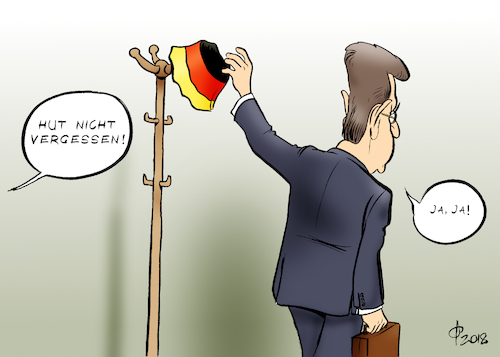 Cartoon: Maaßen nimmt seinen Hut (medium) by Paolo Calleri tagged deutschland,bundesamt,verfassungsshutz,hans,georg,maasen,hetzjagd,chemnitz,interview,afd,politik,bundesregierung,ruecktrittsforderungen,sachsen,rechtspopulismus,rechtsextremismus,nationalismus,fluechtlinge,fluechtende,karikatur,cartoon,paolo,calleri,deutschland,bundesamt,verfassungsshutz,hans,georg,maasen,hetzjagd,chemnitz,interview,afd,politik,bundesregierung,ruecktrittsforderungen,sachsen,rechtspopulismus,rechtsextremismus,nationalismus,fluechtlinge,fluechtende,karikatur,cartoon,paolo,calleri