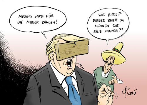 Cartoon: Mexiko-Mauer (medium) by Paolo Calleri tagged usa,mexiko,kandidaten,wahlkampf,praesidentschaft,donald,trump,grenzmauer,mauer,einwander,illegal,deportation,kosten,bau,errichtung,karikatur,cartoon,paolo,calleri,usa,mexiko,kandidaten,wahlkampf,praesidentschaft,donald,trump,grenzmauer,mauer,einwander,illegal,deportation,kosten,bau,errichtung,karikatur,cartoon,paolo,calleri