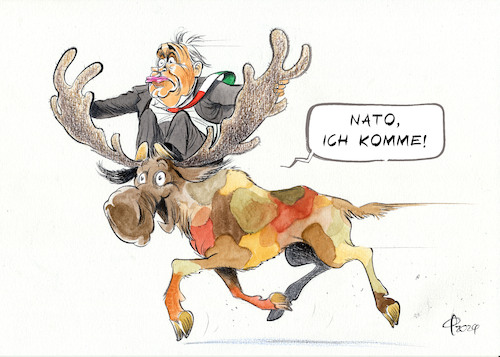 Cartoon: NATO-Zusage für Schweden (medium) by Paolo Calleri tagged welt,militaer,buendnis,militaerbuendnis,nato,schweden,ungern,blockade,orban,russland,angriff,ukraine,krieg,politik,karikatur,cartoon,paolo,calleri,welt,militaer,buendnis,militaerbuendnis,nato,schweden,ungern,blockade,orban,russland,angriff,ukraine,krieg,politik,karikatur,cartoon,paolo,calleri