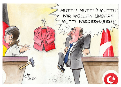 Cartoon: Neue deutsche Außenpolitik (medium) by Paolo Calleri tagged deutschland,tuerkei,baerbock,cavusoglu,aussenminister,pressekonferenz,streit,menschenrechtslage,merkel,aera,karikatur,cartoon,paolo,calleri,deutschland,tuerkei,baerbock,cavusoglu,aussenminister,pressekonferenz,streit,menschenrechtslage,merkel,aera,karikatur,cartoon,paolo,calleri