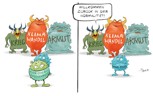 Cartoon: Normalität (medium) by Paolo Calleri tagged covid,corona,pandemie,gesundheit,virus,massnahmen,masken,maskenpflicht,wirtschaft,arbeit,soziales,karikatur,politik,cartoon,paolo,calleri,covid,corona,pandemie,gesundheit,virus,massnahmen,masken,maskenpflicht,wirtschaft,arbeit,soziales,karikatur,politik,cartoon,paolo,calleri