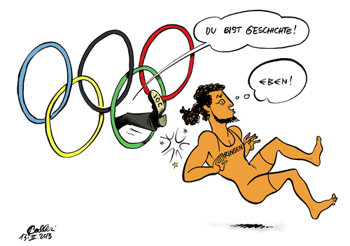 Cartoon: Ringen (medium) by Paolo Calleri tagged kernsportart,klassisch,sportart,griechenland,antike,tradition,kernprogramm,programm,olympiade,sommerspiele,2020,kampfsport,ringkampf,ringen,sport,komitee,olympisches,internationales,exekutive,iok,ioc,olympia,olympia,ioc,iok,exekutive,internationales,olympisches,komitee,sport,ringen,ringkampf,kampfsport,2020,sommerspiele,olympiade,programm,kernprogramm,tradition,antike,griechenland,sportart,klassisch,kernsportart