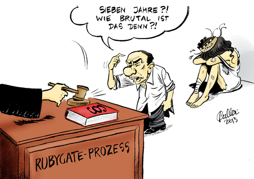 Cartoon: Rubygate-Prozess (medium) by Paolo Calleri tagged italien,mailand,silvio,berlusconi,karima,el,marough,ruby,rubacuori,rubygate,prozess,gericht,minderjährige,haftstrafe,amtsmissbrauch,prostitution,justiz,karikatur,paolo,calleri,italien,mailand,silvio,berlusconi,karima,el,marough,ruby,rubacuori,rubygate,prozess,gericht,minderjährige,sex,haftstrafe,amtsmissbrauch,prostitution,justiz,karikatur,paolo,calleri