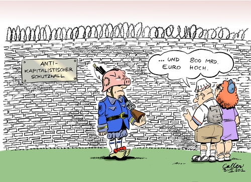 Cartoon: Schutzwall (medium) by Paolo Calleri tagged eu,euro,finanzminister,finanzministertreffen,rettungsschirm,schutzwall,schuldenkrise,firewall,brandmauer,kopenhagen,dänemark,eu,euro,finanzminister,finanzministertreffen,rettungsschirm,schutzwall,firewall,brandmauer