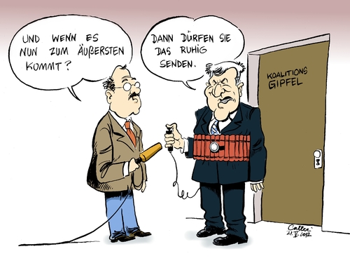 Cartoon: Sendungsbewusstsein (medium) by Paolo Calleri tagged koalitionsgipfel,wutauftritt,fdp,csu,cdu,union,koalition,schwarzgelb,streit,wahldebakel,interview,fernsehen,kritik,röttgen,landtagswahl,wahl,nrw,seehofer,horst,horst seehofer,wahl,landtagswahl,röttgen,kritik,interview,fernsehen,wahldebakel,horst,seehofer