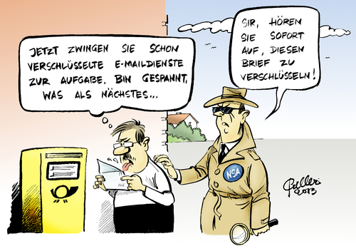 Cartoon: Verschlüsselung (medium) by Paolo Calleri tagged usa,internet,telekommunikation,nachrichten,email,dienst,provider,lavabit,bespitzelung,prism,geheimdienst,nsa,spionage,verschlüsselung,whistleblower,edward,snowden,briefgeheimnis,schnüffelei,karikatur,paolo,calleri,usa,internet,telekommunikation,nachrichten,email,dienst,provider,lavabit,bespitzelung,prism,geheimdienst,nsa,spionage,verschlüsselung,whistleblower,edward,snowden,briefgeheimnis,schnüffelei,karikatur,paolo,calleri