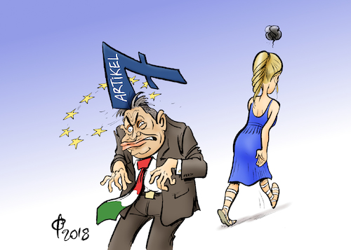 Cartoon: Voll auf die Zwölf (medium) by Paolo Calleri tagged eu,ungarn,ministerpraesident,viktor,orban,rechtsstaat,rechtsstaatlichkeit,artikel,verfahren,parlament,korruption,justiz,gerichte,richter,journalisten,pressefreiheit,fluechtlinge,fluechtende,immigration,migranten,einwanderung,rechtspopulismus,karikatur,cartoon,paolo,calleri,eu,ungarn,ministerpraesident,viktor,orban,rechtsstaat,rechtsstaatlichkeit,artikel,verfahren,parlament,korruption,justiz,gerichte,richter,journalisten,pressefreiheit,fluechtlinge,fluechtende,immigration,migranten,einwanderung,rechtspopulismus,karikatur,cartoon,paolo,calleri