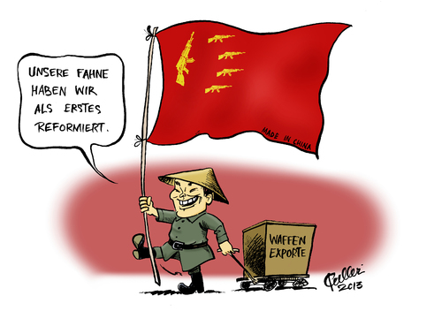 Cartoon: Waffenexporteur (medium) by Paolo Calleri tagged calleri,paolo,karikatur,ruestungsindustrie,ruestungsgueter,waffenhaendler,waffenhandel,export,waffenexport,waffen,asien,china,volksrepublik,volksrepublik,china,asien,waffen,waffenexport,export,waffenhandel,waffenhaendler,ruestungsgueter,ruestungsindustrie,karikatur,paolo,calleri