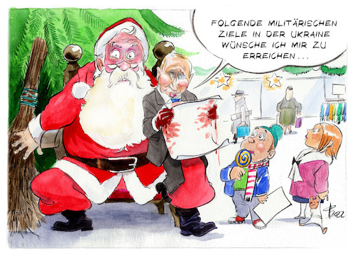 Cartoon: Wunschzettel (medium) by Paolo Calleri tagged ukraine,russland,putin,krieg,militaer,angriffe,weihnachten,ueberfall,karikatur,cartoon,paolo,calleri,ukraine,russland,putin,krieg,militaer,angriffe,weihnachten,ueberfall,karikatur,cartoon,paolo,calleri